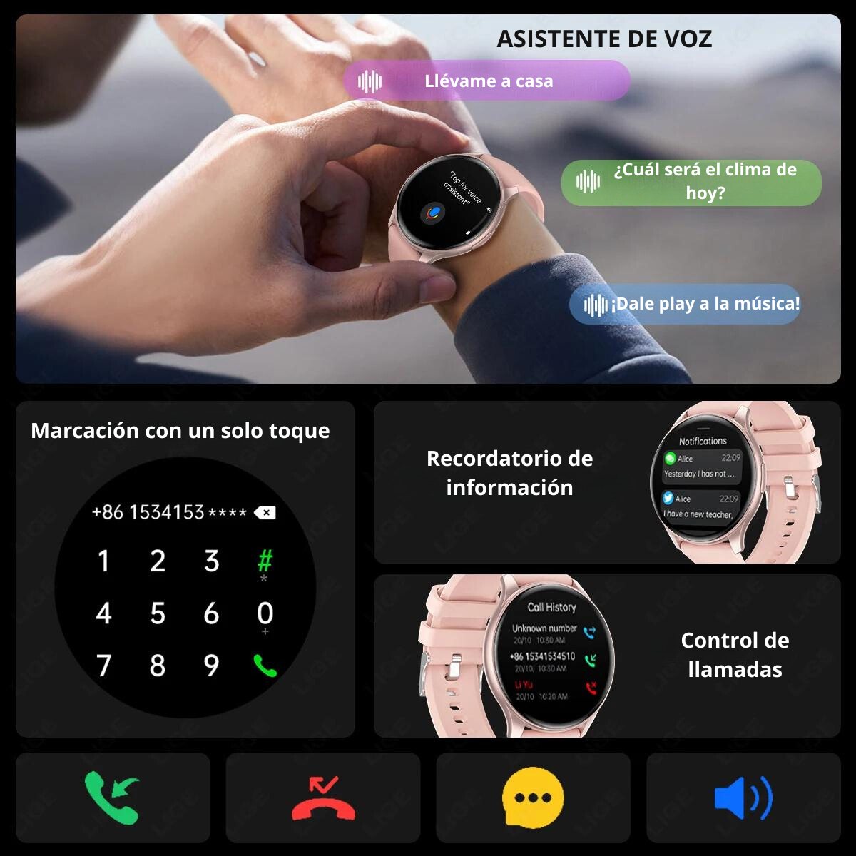 Smart watch con Monitor de Glucosa Cardíaco Mujer™